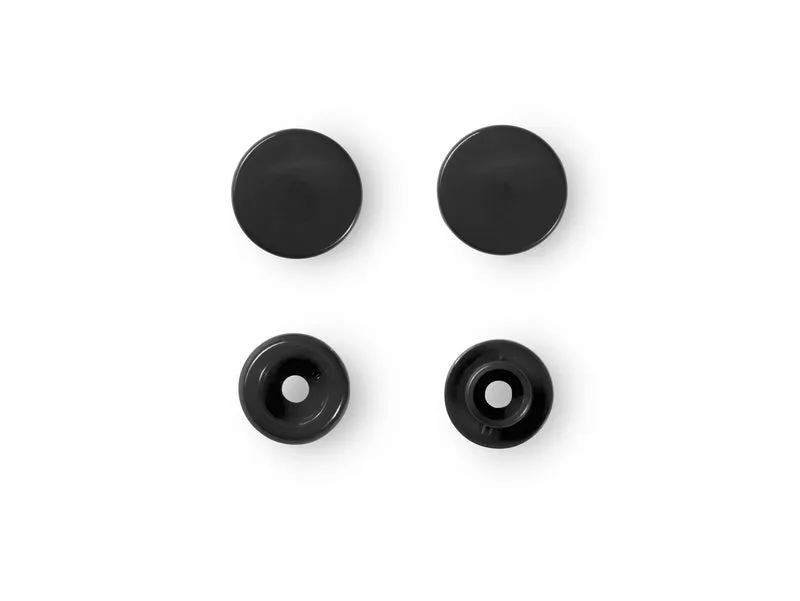 Prym 393105 Nähfrei Druckknöpfe Color Snaps rund 12,4 mm schwarz - 30 Stück