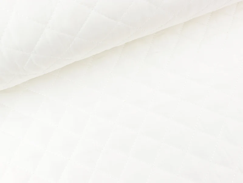 Steppstoff Dahli Quilt Rautenmuster ecru uni wattiert