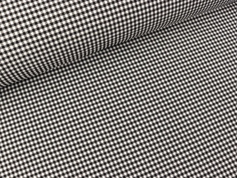 Bengaline Jacquard Mini Check Candy schwarz-weiß