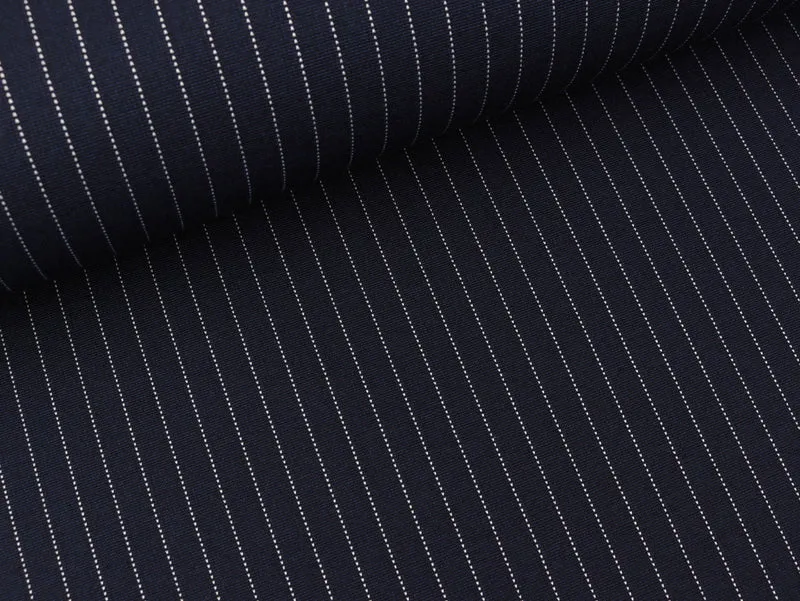 Punta di Roma Nylon Jersey Medium Pin Stripes navy-weiß