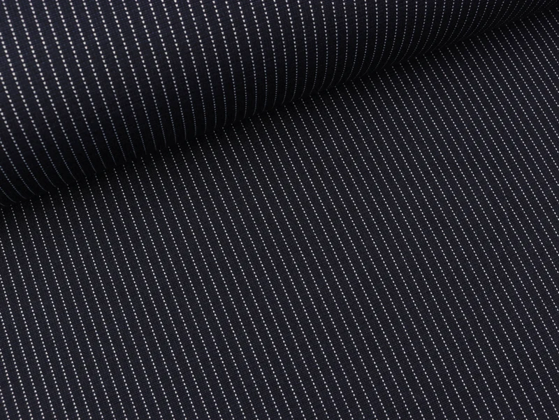Punta di Roma Nylon Jersey Small Pin Stripes navy-weiß