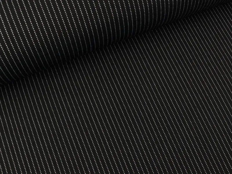 Punta di Roma Nylon Jersey Small Pin Stripes schwarz-weiß