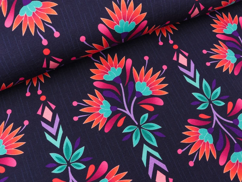Hamburger Liebe Baumwollsweat Desert Rose blue navy-bunt
