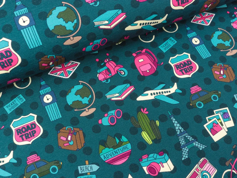 Hamburger Liebe Baumwollsweat Bucket List petrol-bunt