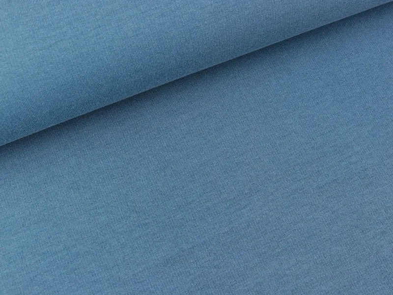 French Terry Vintage Look jeansblau-hellblau