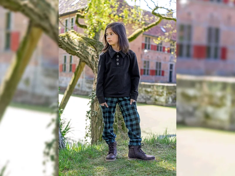 Heavy Knit Karomuster indigoblau-schwarz