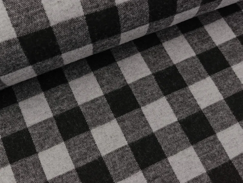Heavy Knit Karomuster grau-schwarz