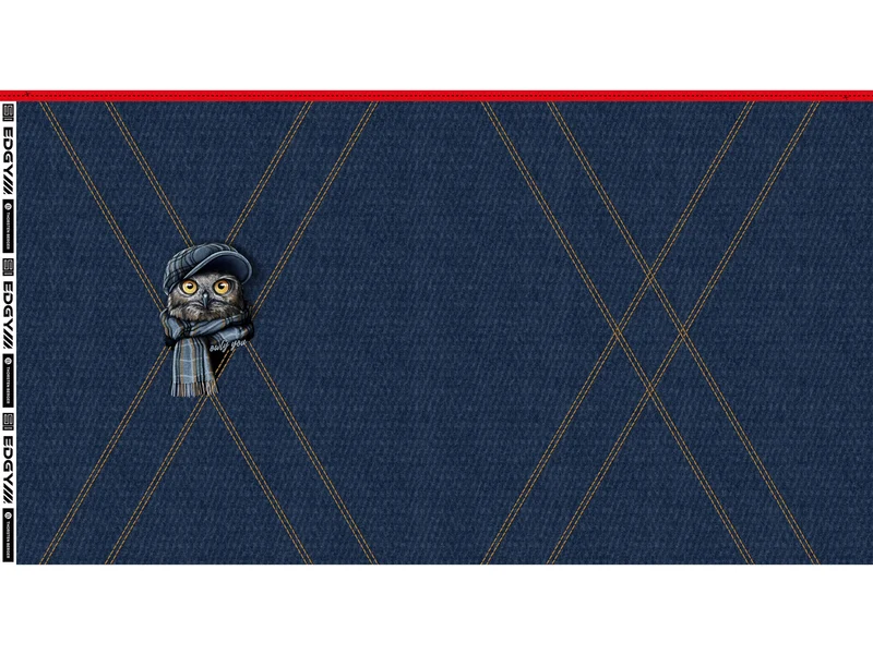 French Terry Owly You jeansblau-messing by Thorsten Berger Panel 85cm