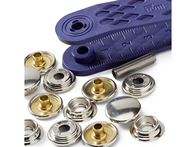 Prym 390211 Nähfrei Druckknöpfe Yacht & Caravan anschraubbar silber 15mm - 10 Stück