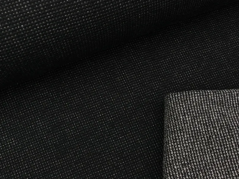 Doubleface Strickstoff Drogon Mouliné schwarz-hellgrau meliert