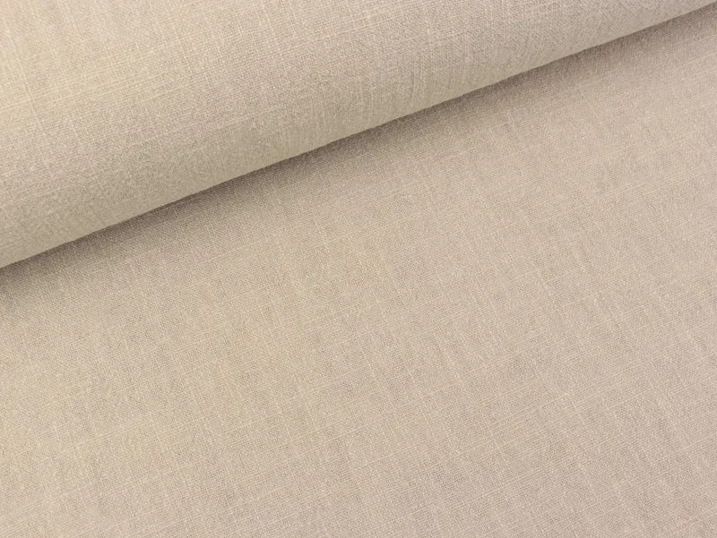 Leinenstoff Stonewashed Linnen sand uni