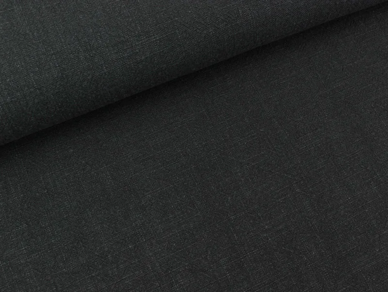 Leinenstoff Stonewashed Linnen navy uni