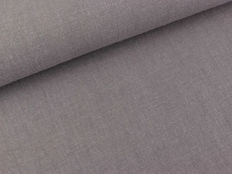 Leinenstoff Stonewashed Linnen dark grey uni