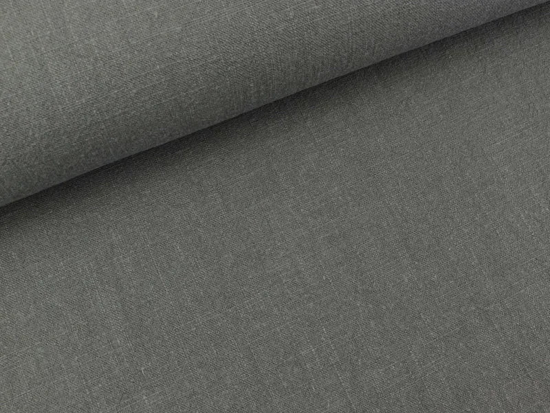 Leinenstoff Stonewashed Linnen anthra uni