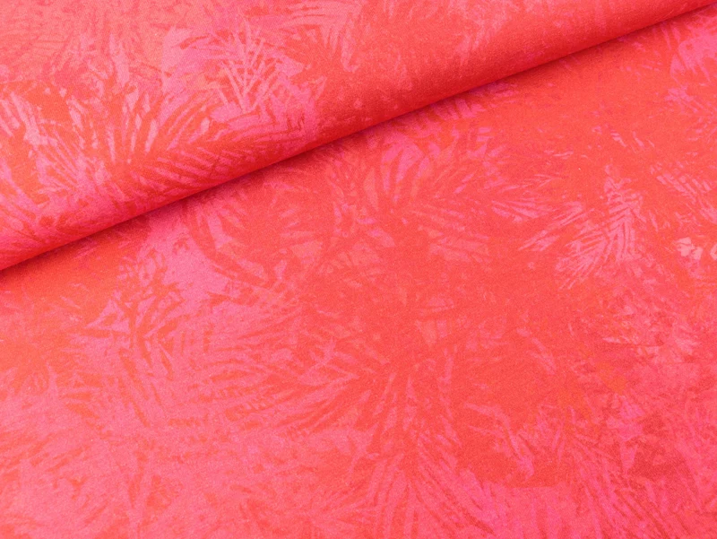 Allover Baumwolljersey Surferhino Palm Jam coral by Thorsten Berger