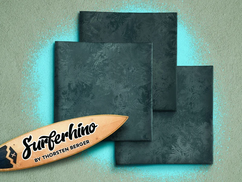 Allover Baumwolljersey Surferhino Palm Jam schwarz-grau by Thorsten Berger