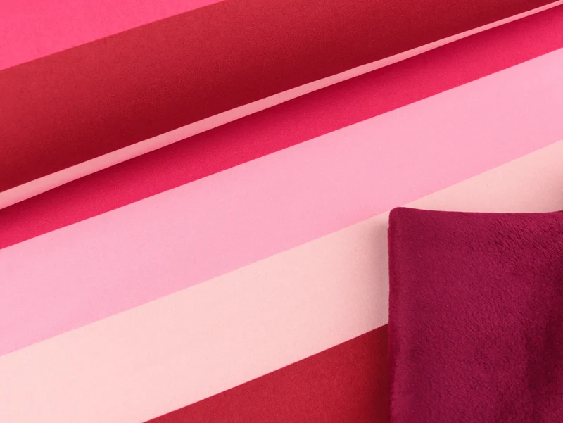 NANO Softshell Finn Blockstreifen dunkelrot-pink-rosa-hellrosa