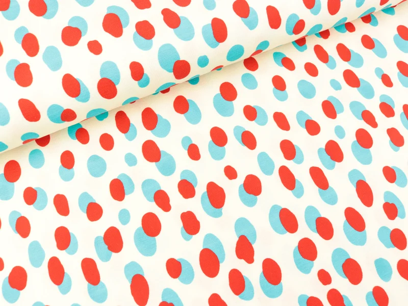 Hamburger Liebe Baumwolljersey Wonderland Sprinkles flamme-türkis auf Meringa