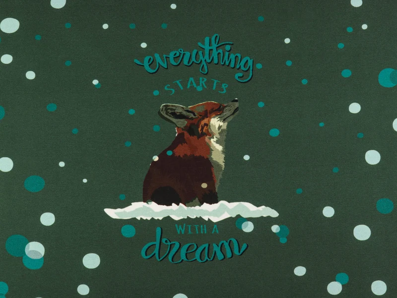 French Terry Fuchs Dreamer dunkelgrün by Bienvenido Colorido Panel 90cm