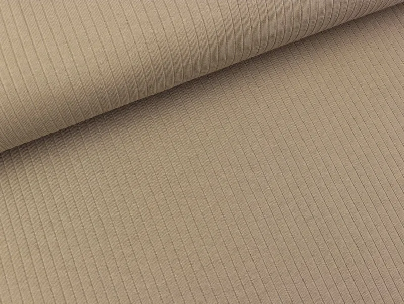 Baumwolljersey Rib Mandy taupe uni