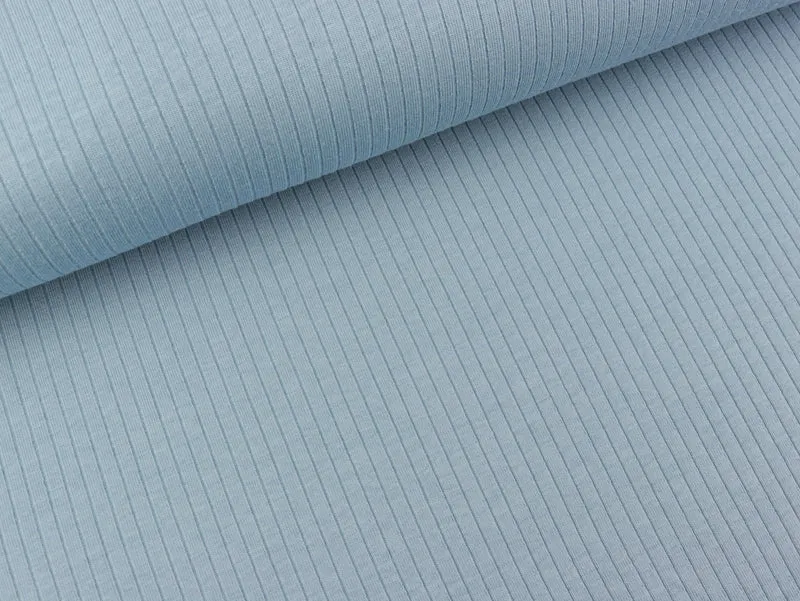Baumwolljersey Rib Mandy dusty blue uni