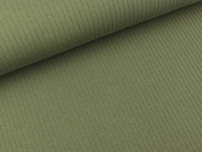 Baumwolljersey Rib Mandy army uni