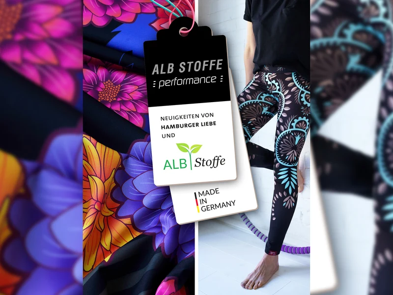 Hamburger Liebe Performance Active Wear Jersey Portofino Blumen bunt auf hellem Ortensia
