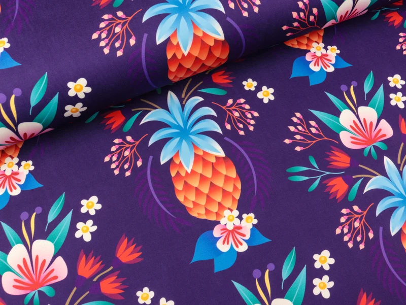 Hamburger Liebe Performance Active Wear Jersey Pina Colada bunt auf Viola