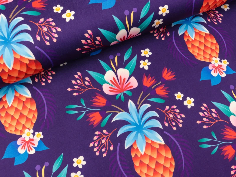 Hamburger Liebe Performance Active Wear Jersey Pina Colada bunt auf Viola
