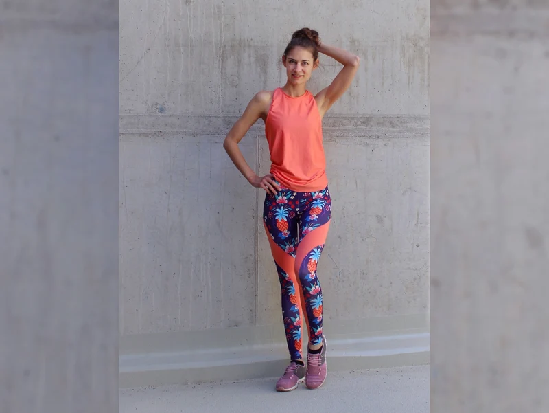 Hamburger Liebe Performance Active Wear Jersey Pina Colada bunt auf Viola