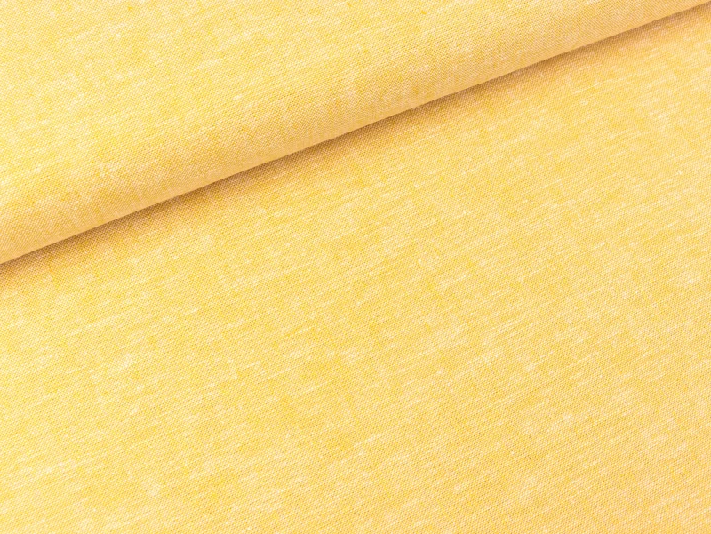 Leinen-Baumwollstoff senfgelb meliert