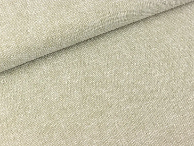 Leinen-Baumwollstoff helles oliv meliert