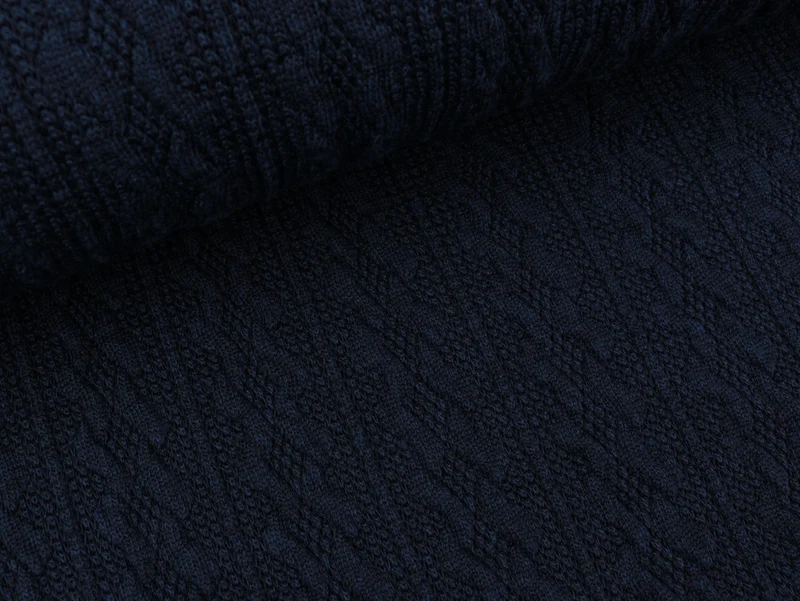 Strickstoff Zopfstrick Carmen dunkelblau uni