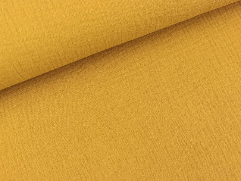 Baumwoll Double Gauze Jenke goldgelb uni