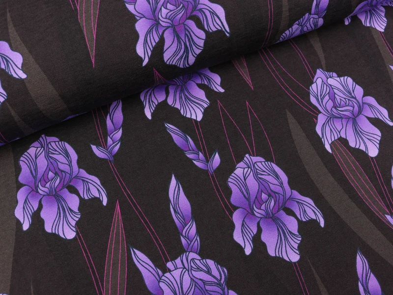 Hamburger Liebe Baumwolljersey Glory Glorious Iris mokka-bunt