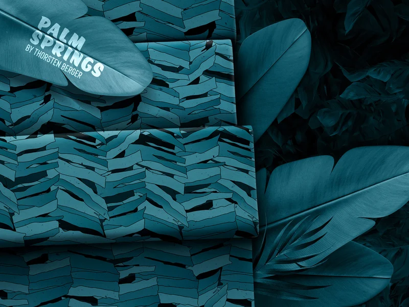 French Terry Palm Springs schwarz-petrol by Thorsten Berger