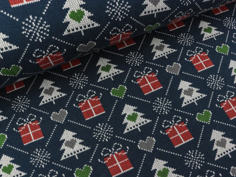 Baumwollsweat Merry Christmas dunkelblau