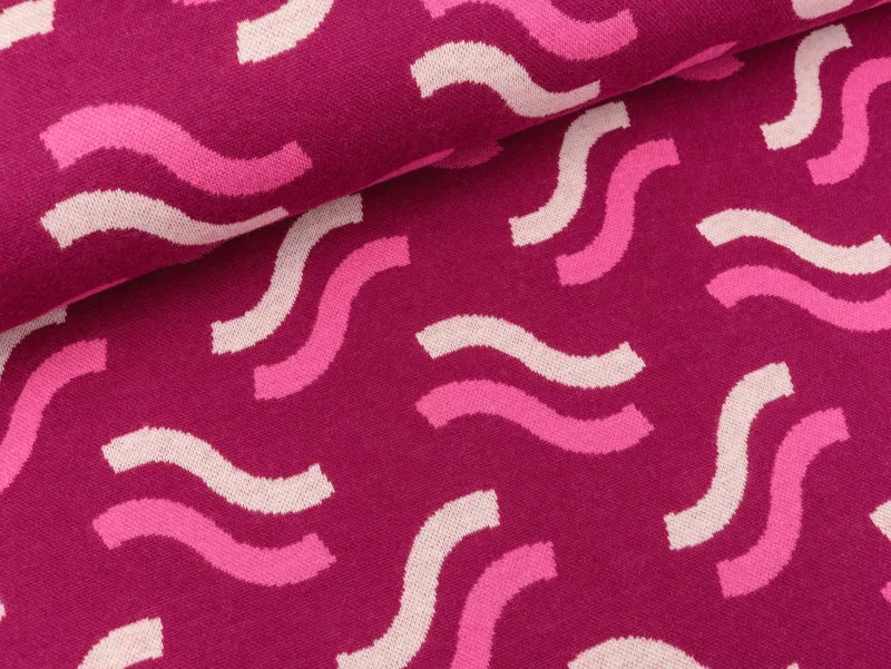 Hamburger Liebe 3 Farb-Jacquardjersey Darling Things Pasta ciclamino-ortensia-winterweiß Wooltouch