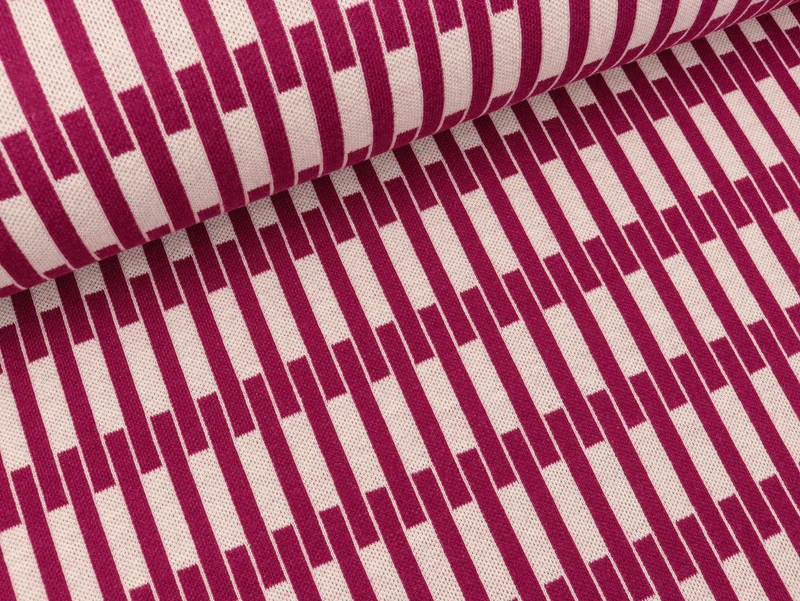 Hamburger Liebe 2 Farb-Jacquardjersey Darling Things Zip Zipper meringa-ciclamino