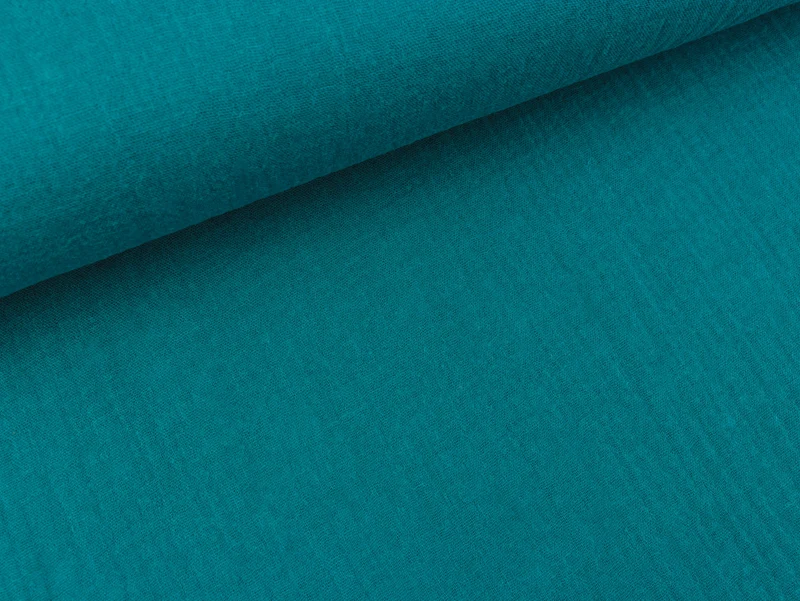 Baumwoll Musselin Double Gauze Bambino petrol uni