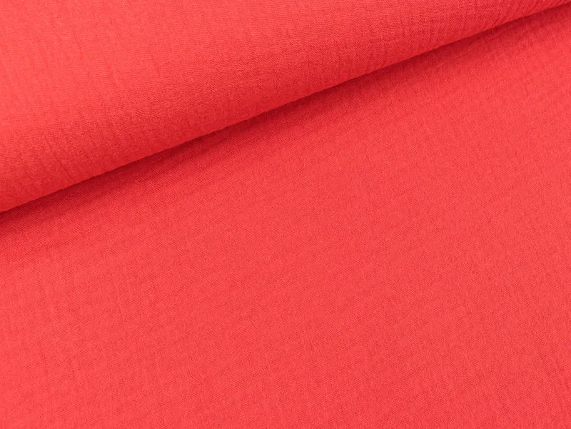 Baumwoll Musselin Double Gauze Bambino rot uni