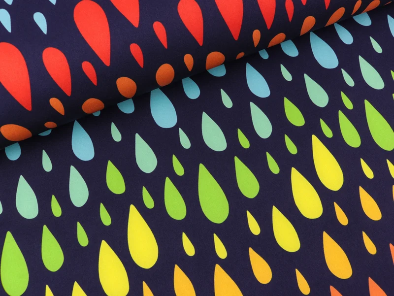 NANO Softshell Robin Bunte Regentropfen auf Dunkelblau
