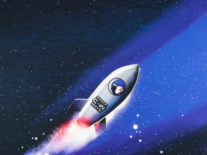 French Terry Space Cowboys by Thorsten Berger Panel 75cm