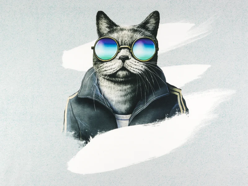 French Terry Sporty Cat by Thorsten Berger Panel 75cm