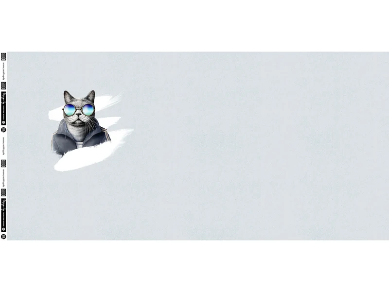 French Terry Sporty Cat by Thorsten Berger Panel 75cm