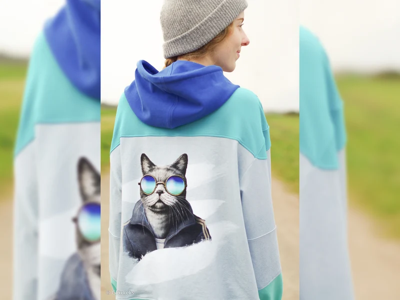 French Terry Sporty Cat by Thorsten Berger Panel 75cm