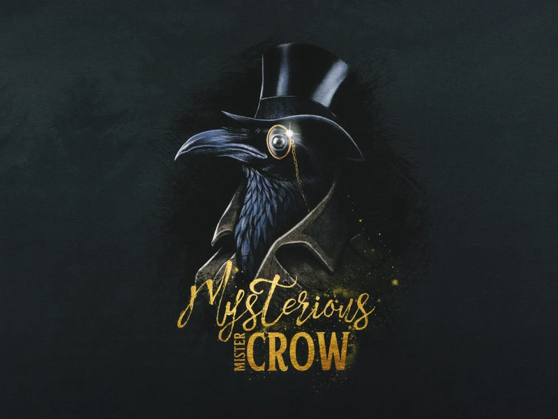 French Terry Gloomy Hills Mister Crow by Thorsten Berger Panel 80cm