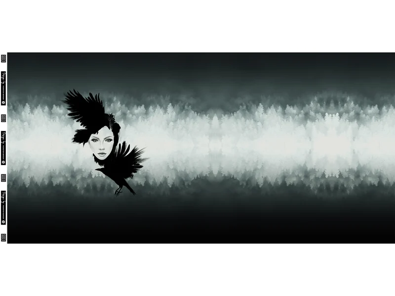 French Terry Gloomy Hills Mystic Lady by Thorsten Berger Panel 80cm