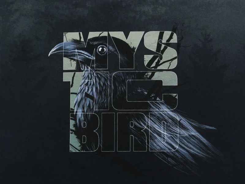 French Terry Gloomy Hills My Mystic Bird by Thorsten Berger Panel 80cm