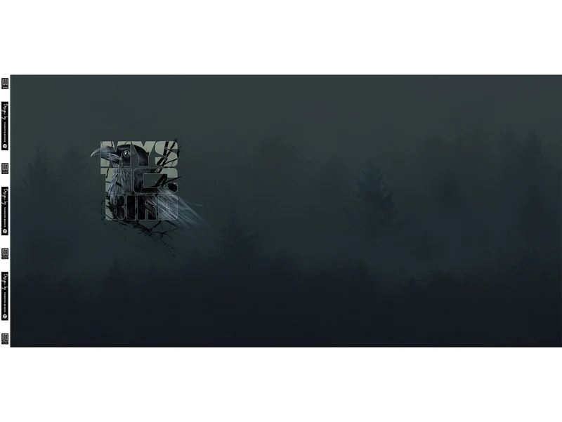 French Terry Gloomy Hills My Mystic Bird by Thorsten Berger Panel 80cm